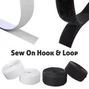 Nylon Sew On Hook & Loop Sewing/Stitch-On Fabric YKK Fastening Tape 16mm-100mm