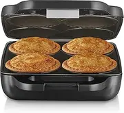 Sunbeam Pie Magic 4 Up | Electric Pie Maker, Deep-Fill Plates Make 4 Traditional-Sized Crispy Pies, With Pastry Cutter for Perfect Portions & Pie Maker Recipes E-Booklet, Grey