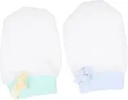 [HORIALENCE] 2pairs Ice Silk Scratch Mittens for Boy Girl Hand Protectors Breathable Ant-scratch Gloves for Newborns Soft and Cozy for Boys Girls