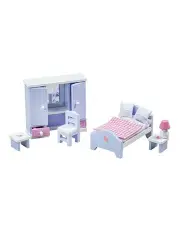 [Tidlo] Wooden Dollhouse Bedroom Furniture Toddler Fun Play Toy 1:12 Set 3 +