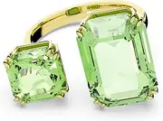 [Swarovski] Millenia open ring, Octagon cut, Blue, Rhodium plated, 55, Glass, Cubic Zirconia