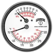 Winters TTD Series Steel Dual Scale Tridicator Thermometer with 2" Stem 0-75p...