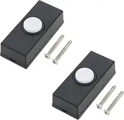 Create idea 2PCS Black Doorbell Switch ABS Plastic Square Push Press Button Switch for Install Doorbell Retro Decorative Switch With Screws 17x24x55mm