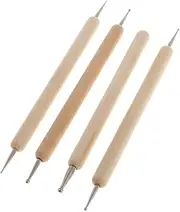 4X Spiral Double Head Nail Drill Indentation Pen Soft Clay DIY Modeling Tool