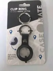 Case Mate Black Apple AirTag Key Clip Ring New