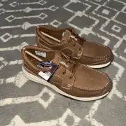 Men's Clarks Sailview Lace Size 8.5 Wide, Color Light tan Nubuck