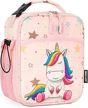 JOYHILL Kids Lunch Box, Insulated Lunch Bag for Teen Girl Boy, Lunch Boxes for Kids with Water Bottle Holder for School, Cute Lunchbox Kawaii Small Lunch Tote Toddler (A unicorn)