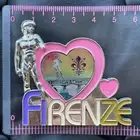 ITALYMETAL FRIDGE MAGNET✅I LOVE FLORENCE BIG PINK HEART TOURISTIC SOUVENIR