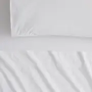Sheridan Bayley Washed Percale Fitted Sheet in White Size: king 40cm Material: Cotton @Sheridan Rewards