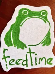 Feedtime chainstitch embroidered frog patch