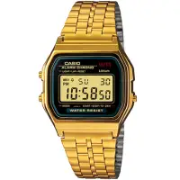 在飛比找momo購物網優惠-【CASIO 卡西歐】金色年華復古方型休閒錶(A159WGE