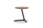 Design Square Round End Lamp Side Table - Walnut