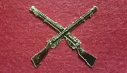 SMLE MARKSMANS BADGE CROSSED RIFLES - AUSTRALIAN ARMY DIGGER REPRODUCTION GILTED