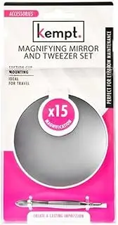 Kempt Magnifying Mirror and Tweezer Set
