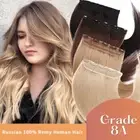 One Piece Clip In Hair Extensions 100% Remy Human Hair 3/4 Full Head Thick Ombre