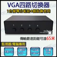 在飛比找松果購物優惠-【KingNet】 VGA切換器 1分4分切換器 4台主機共