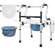 Walker,Lightweight Rollator Walking Frame Aluminum Adjustable Rolling Walker with Seat for Elderly Walking Stabilizer 330 lb Weight Capacity Little Surprise