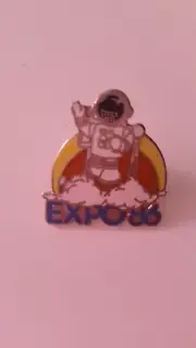 Expo 86 Spacesuit Ernie Lapel Pin vintage world fair exhibit collectible rare