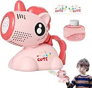 Toddler Bubble Machine - Automatic Bubble Toys - Electric Rotation Maker Portable with Light for Kids Adults Boys Girls Birthday Wedding Indoor Outdoor