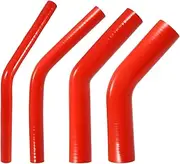 CCWUTQF 45 Degree 9.5/11/13/16/19/22/25/28/32/35/40/45/48/54MM Elbow Silicone Hose Coupler Intercooler Tube 150 * 150MM Red(35mm ID 45mm OD)