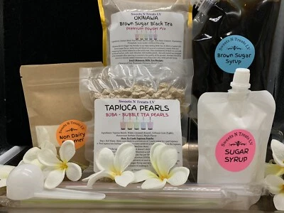 Premium OKINAWA Brown Sugar MILK TEA Boba Bubble Tea Tapioca Latte DIY Kit