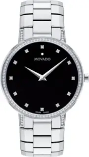 Movado Faceto Men's Luxury Quartz Watch - Swiss Movement, Stainless Steel 39mm