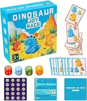 Animal Matching Cards Game - Dinosaur Math Cards Toy Set,Brain Teaser Competition Dices Set for Children Family Gathering