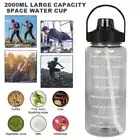 2L Sports Motivational Drinking Water Bottle With Time Marker BPA Free