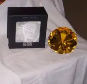 Oleg Cassini Elizabeth Diamond Paperweight Yellow NIB