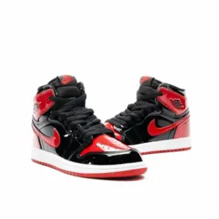 [現貨]沃皮斯 Jordan 1 Retro High OG  Bred Patent  特殊漆皮 黑紅 童鞋 中童