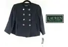 New Ralph Lauren Women's Blue 100% Linen Blazer Jacket Size 8P
