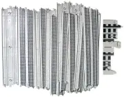 60 Quik-Clik TYCO HO Slot Car 15" STRAIGHT TRACK GRAY R/R Graphics Unused B5838T