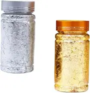OFFIGAM 2Pcs Silver Foil Paper for Nail Art DIY Craft Decoration Bottles for Unique Nail Design Phone Cases and More Silver Golden Style
