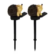 2pcs Garden Solar Lights Hedgehog Stake Lights Decorative Outdoor Garden Stake Lamp -Style 1