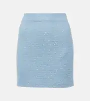 [Alessandra Rich] Alessandra Rich Sequined tweed miniskirt AU 10 blue