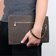 [DLUXCA] Men's Handmade Retro Clutch Bag Business Clutch Large Capacity Clutch Bag File Bag