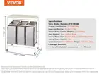VEVOR 3/4-Section Laundry Sorter Cart W/ Ironing Board Laundry Hamper Rolling La