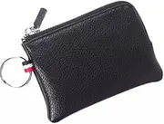 [SLEDEZ] Mens Cash Change Wallet Leather Coin Purse Mini Coin Case Key Case(Black)