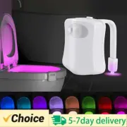 Motion Sensor Light Wireless LED Night Light RGB 8colors Lamp Toilet Bathroom