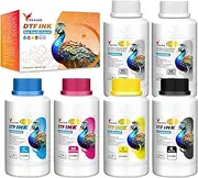 Yitentek No Sediment DTF Ink 1500ML, DTF Transfer Ink for PET Film, Pigment Ink Refill for P600 P800 DX5 XP600 4720 i3200 i1600 5113. High Fluidity, Whiteness & Coverage (250ml x 6, 2Wh+CMYK)
