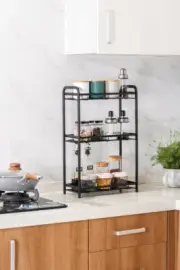 3 Tier Kitchen Bathroom Shelf Metal Shelving Spice Rack Storage Organizer