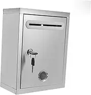 DIYEAH Metal Locking Mailbox Wall Mounted Lockable Mail Case Stainless Steel Suggestion Box for Home and Office Use Secure and Design for Outdoor Doors