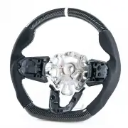 Flat Bottom Carbon Suede White Steering Wheel For Mini F54 F55 F56 F57 F60 F61 (for: Mini)