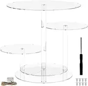 4-Tiers Cake and Cupcake Stand - Stable Desert Holder Solid Cupcake Tower Stand Large-Capacity Dessert Pastry Display Safe Versatile Cake Stand Holder for Weddings