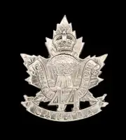 44th Canadian Overseas Battalion Cap Badge Hallmarked Silver