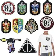 Iron-On Patches for Kids and Adults, 10 Pieces Harry Potter Sew-On Patches Set, Embroidered DIY Accessories for Clothes, Dress, Jeans