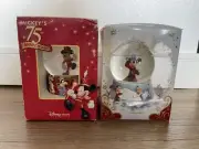 Lot 2 Disney MICKEY’S 75TH ANNIVERSARY & Sorcerer Mickey Collectible Snow Globes