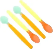 CHILDWEET Silicone Infant Spoon Toddler Temperature Spoon Baby Eating Cutlery Set Feeding Supplies