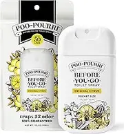 Poo~Pourri Original Citrus Pocket Before-You-Go Toilet Spray - Instantly Trap Bathroom Odor - Plant Based Ingredients & Essential Oils - Travel Essentials - Lemon, Bergamot & Lemongrass Scent