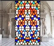 Window Sticker Strapless Church Anti-UV Window Film Intimacy Self Adhesive Window Sticker for Bathroom Slip Ceiling Door,C,80x120cm /4147 (Color : E, Size : 70x120cm(28"x47"))